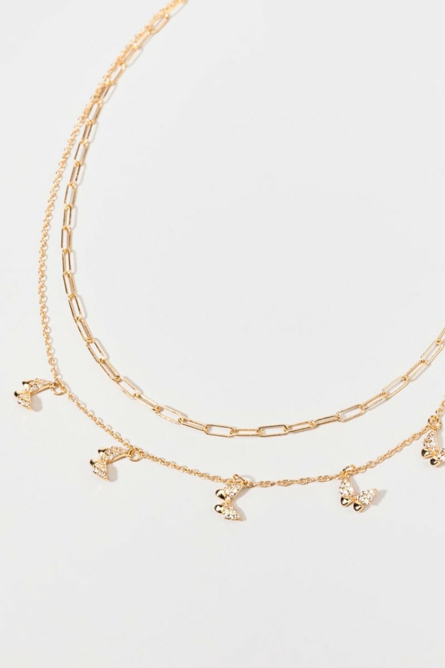 Francesca's Cassie Butterfly Charm Necklace Gold Necklaces