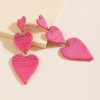 Francesca's Idony Rope Wrapped Heart Drop Earrings Pink Earrings