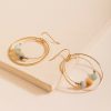 Francesca's Vieran Semi-Precious Circle Drop Earrings Green Earrings