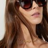 Francesca's Sabreena Thick Frame Round Sunglasses Tortoise Sunglasses