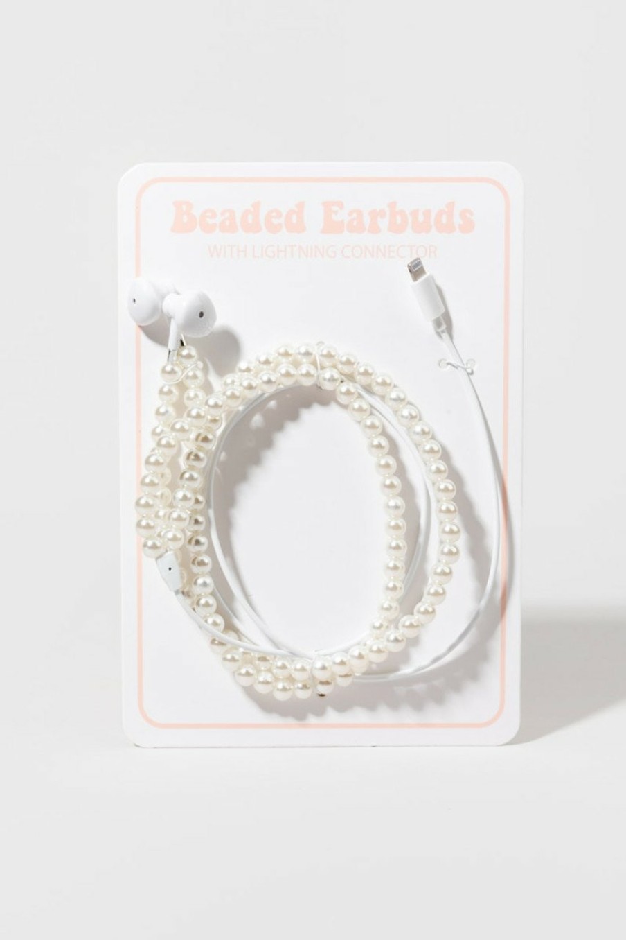 Francesca's Lillian Pearl Embellished Lightning Headphones Ivory Tech