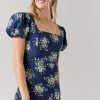 Francesca's Sydney Square Neck Floral Dress Navy Dresses