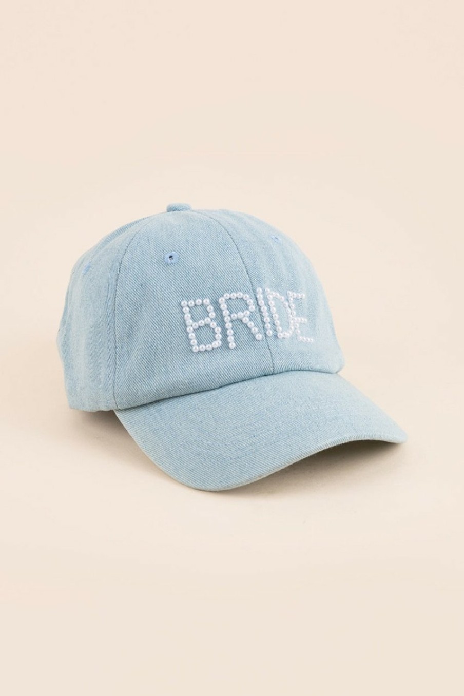 Francesca's Pearl Embellished Bride Baseball Hat Chambray Hats