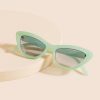 Francesca's Leiah 90'S Rounded Cat Eye Sunglasses Mint Sunglasses