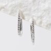 Francesca's Kerry Pave Lined Hoop Earrings Crystal Earrings