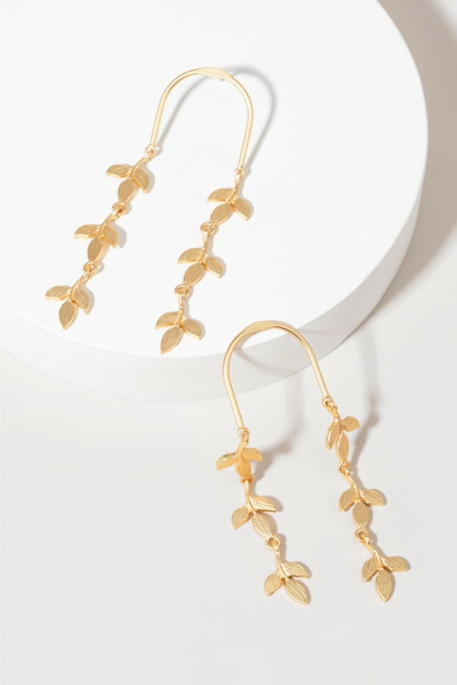 Francesca's Ashlee Satin Arch Earrings Gold Earrings