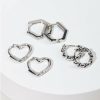 Francesca's Sadie Hexagon Heart Hoop Earring Set Silver Earrings