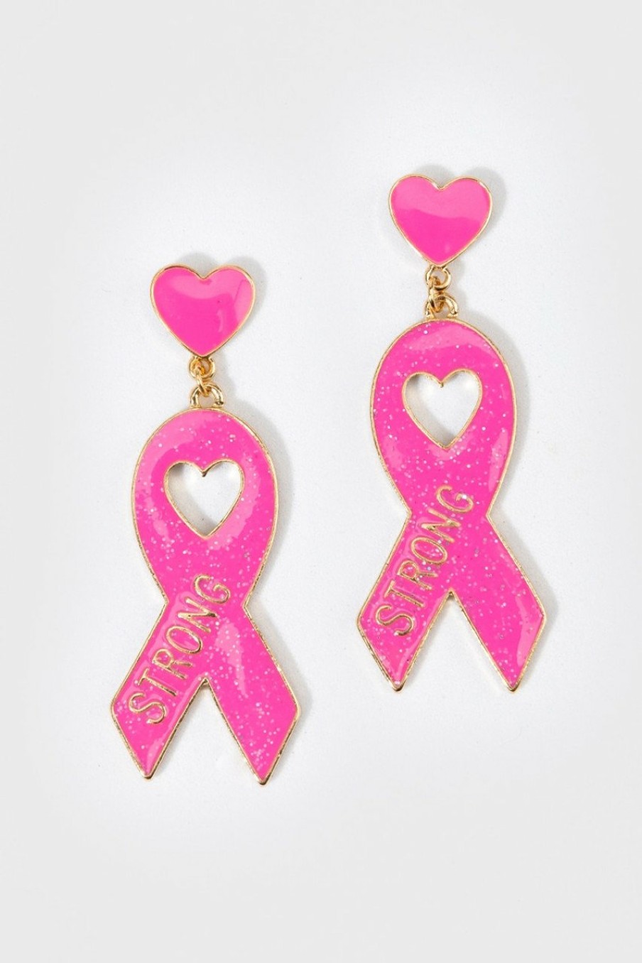 Francesca's Anna Strong Ribbon Drop Earrings Pink Earrings