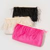 Francesca's Renni Feather Trim Frame Clutch Bags & Wallets