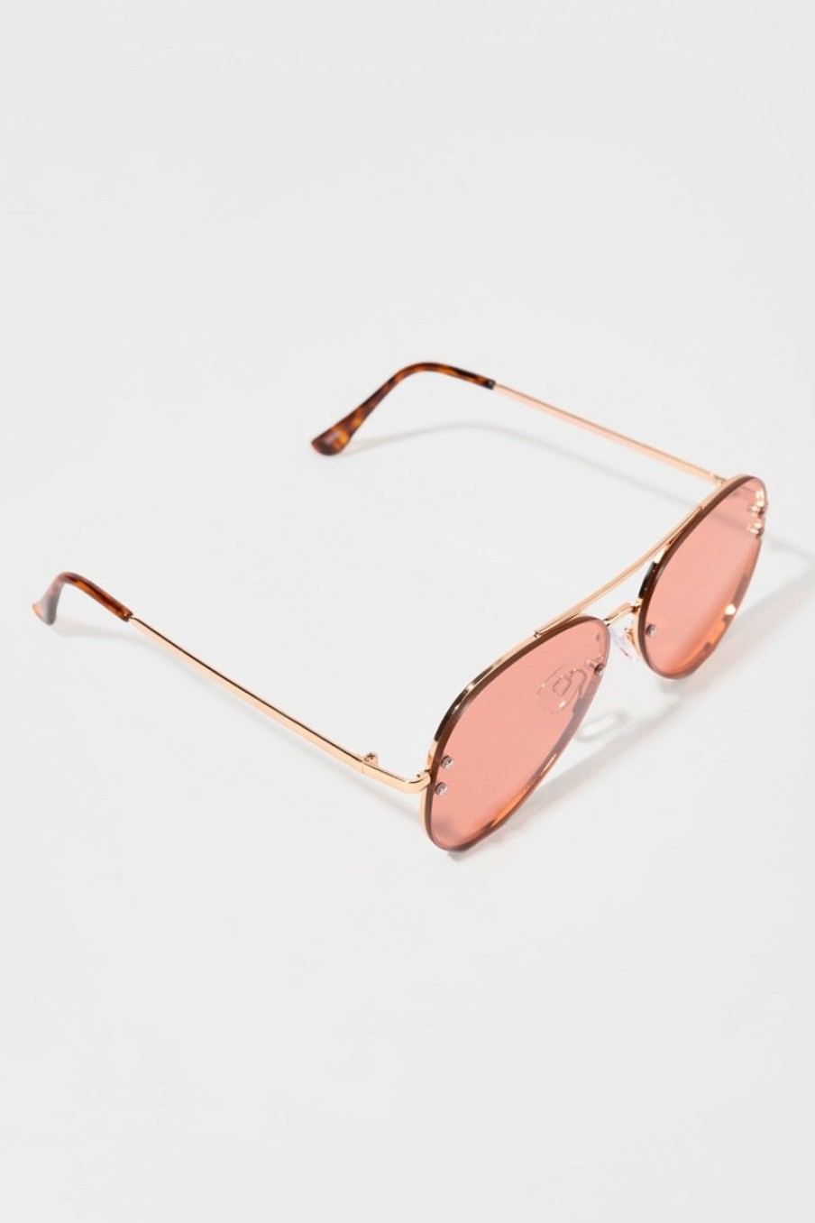 Francesca's Sandra Aviator Sunglasses Rose Gold Sunglasses