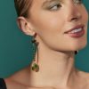 Francesca's Luxe Gold Plated Linear Teardrop Earrings Iridescent Earrings