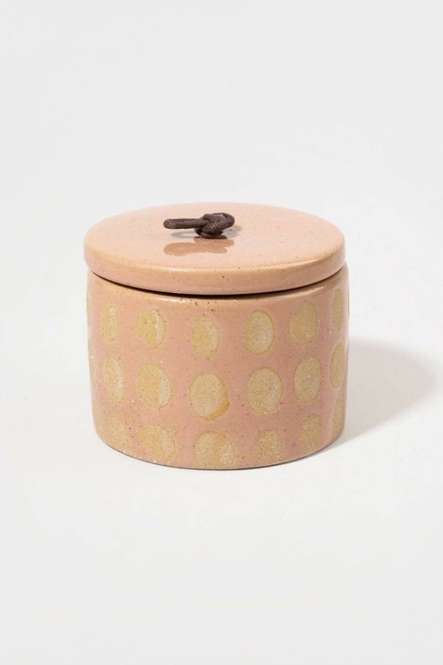 Francesca's Ceramic Dot Vanilla And Clove Candle 6.5Oz Pink Candles