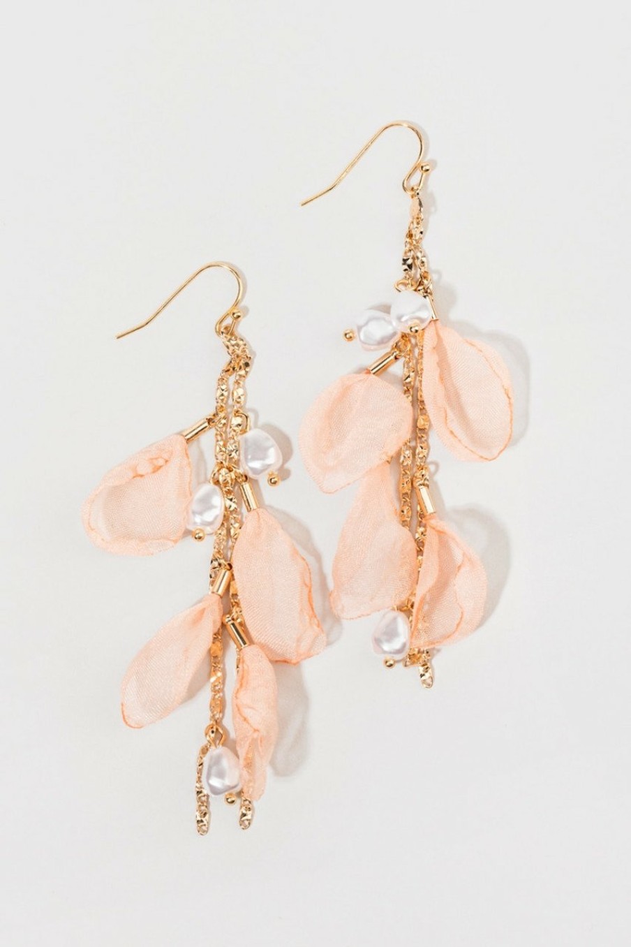 Francesca's Devon Petals With Pearls Earrings Pink Earrings