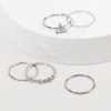 Francesca's Lauren Triangle Focal Rings Set Silver Rings