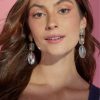 Francesca's Luxe Faceted Crystal Drop Earrings Clear Earrings