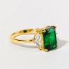 Francesca's Desiree Rectangle Emerald Ring Gold Rings