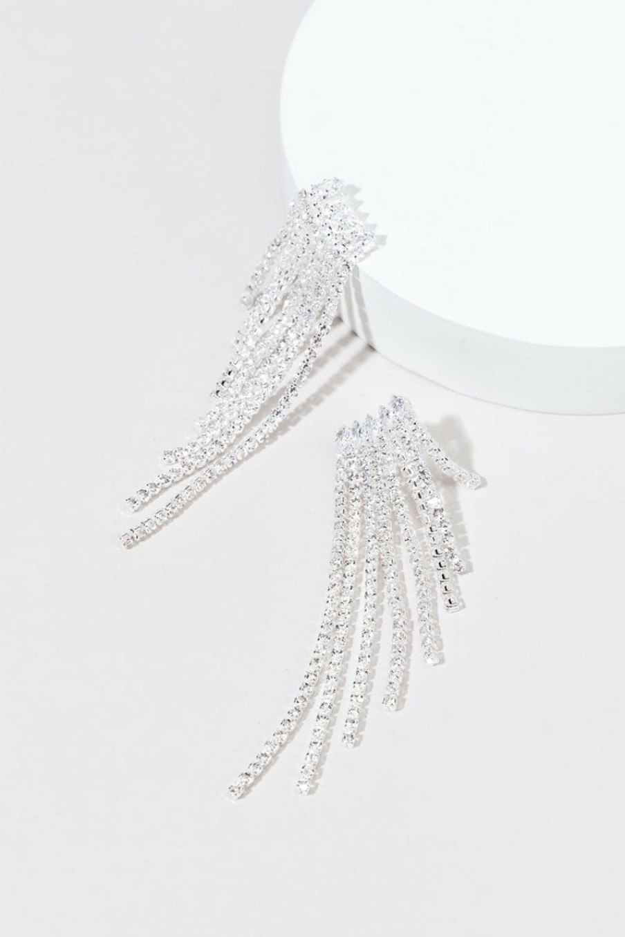 Francesca's Juliete Cupchain Fringe Drop Earrings Crystal Earrings