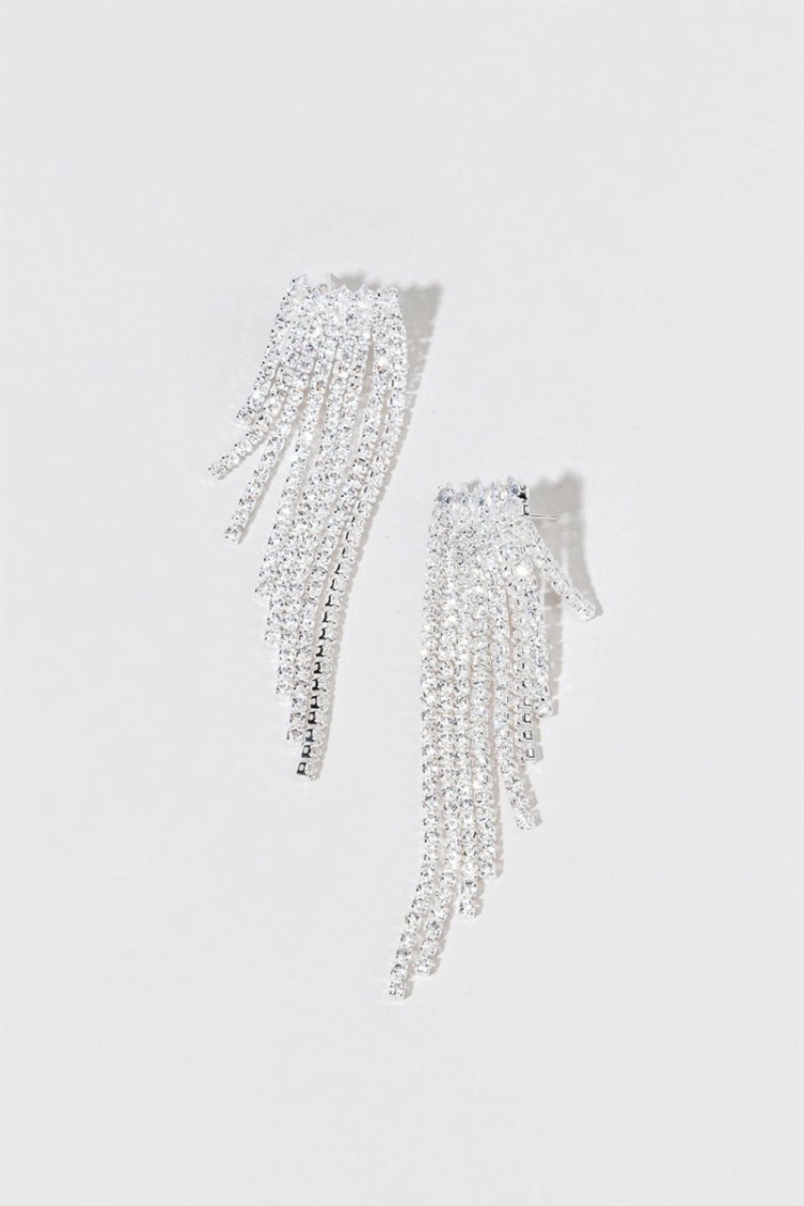 Francesca's Juliete Cupchain Fringe Drop Earrings Crystal Earrings