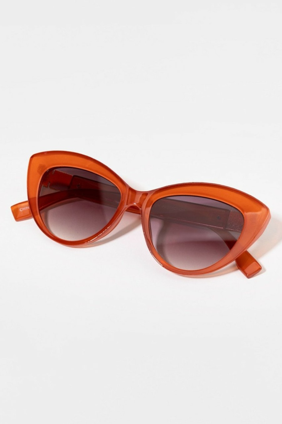 Francesca's Charla Cat Eye Sunglasses Orange Sunglasses