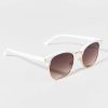 Francesca's Tianna Classic Wayfarer Sunglasses White Sunglasses