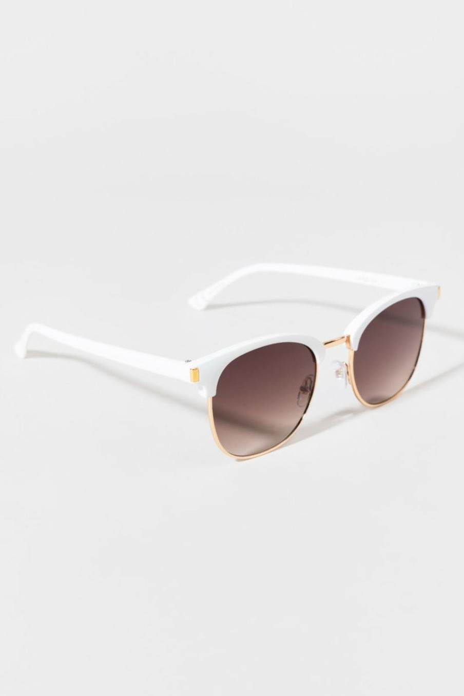 Francesca's Tianna Classic Wayfarer Sunglasses White Sunglasses