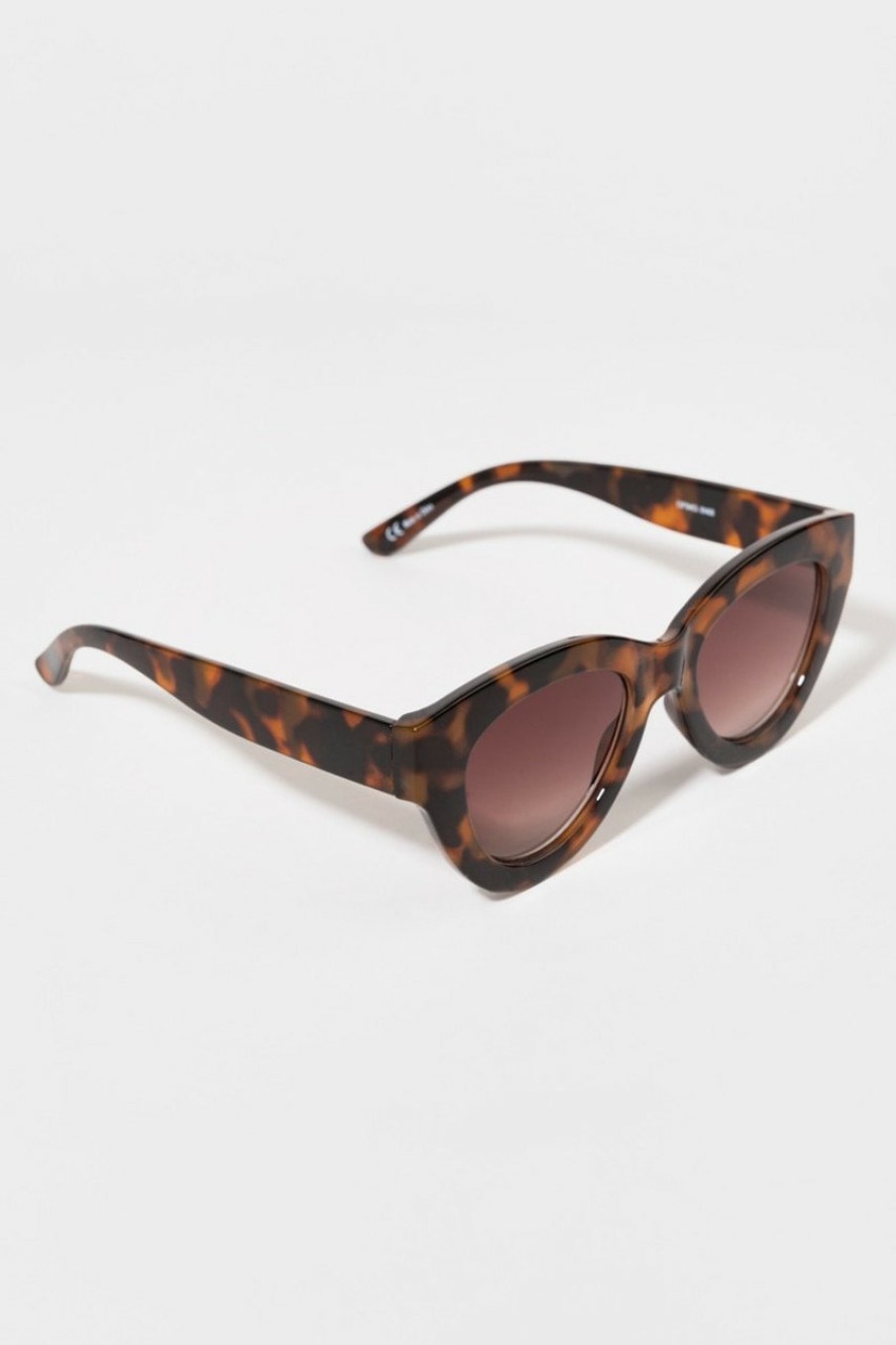 Francesca's Rosemary Rounded Cat Eye Sunglasses Tortoise Sunglasses