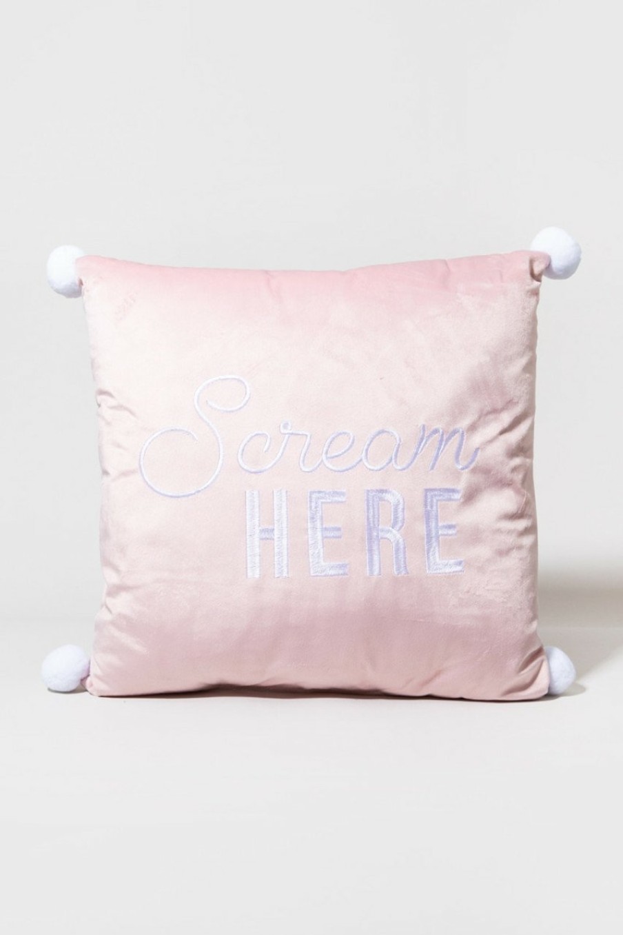 Francesca's Scream Here Velvet Pillow Multi Home Decor