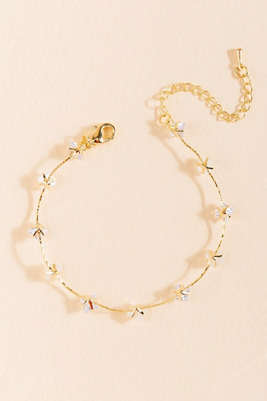 Francesca's Sophia Cateye Station 14K Gold Dipped Bracelet Ivory Bracelets