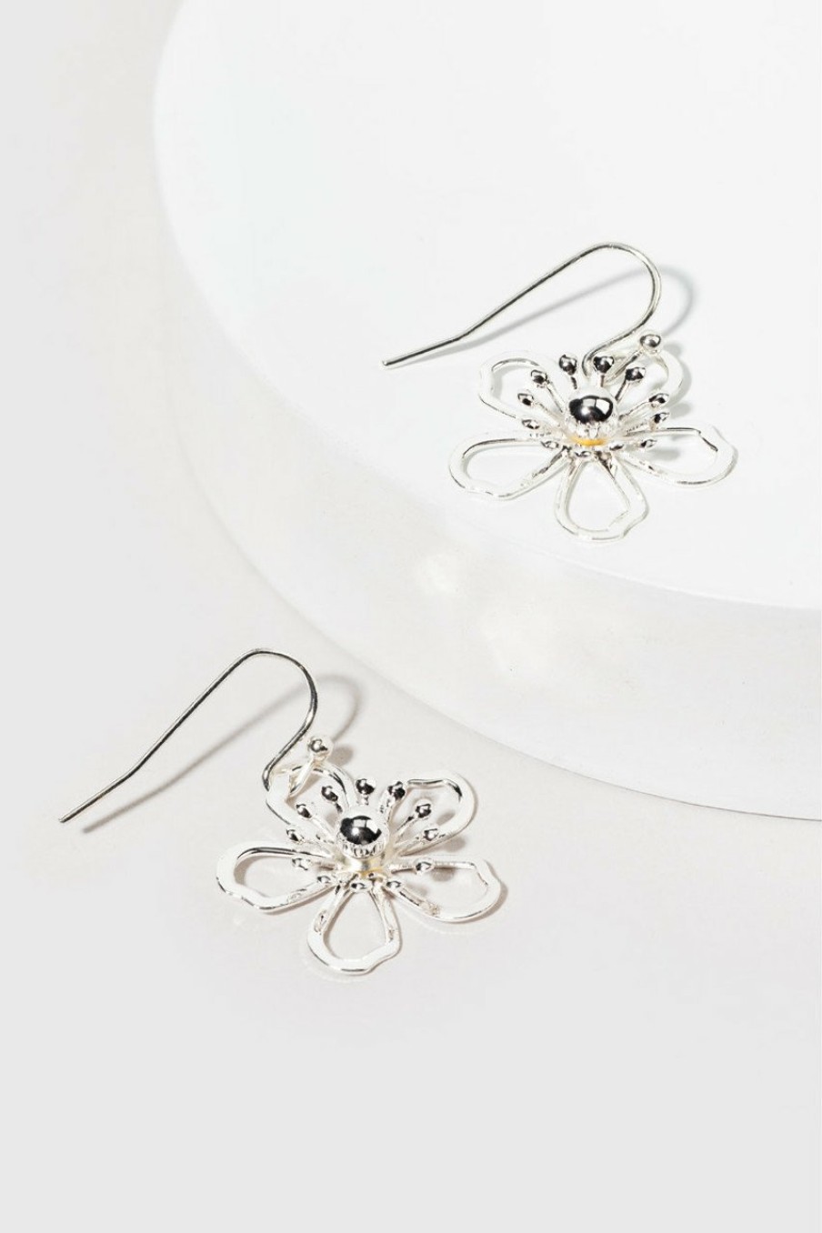 Francesca's Anna Blossom Drop Earrings Silver Earrings