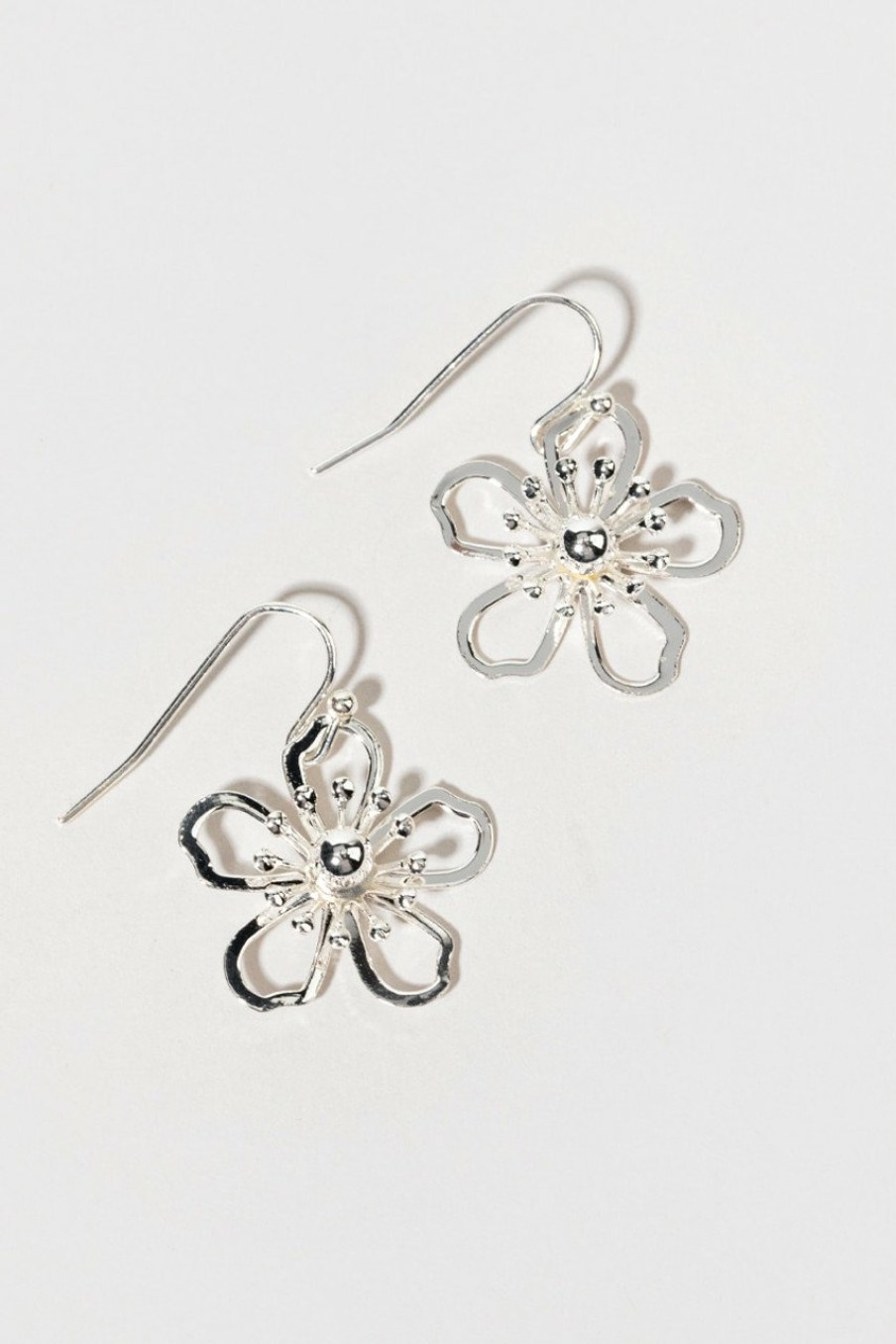 Francesca's Anna Blossom Drop Earrings Silver Earrings