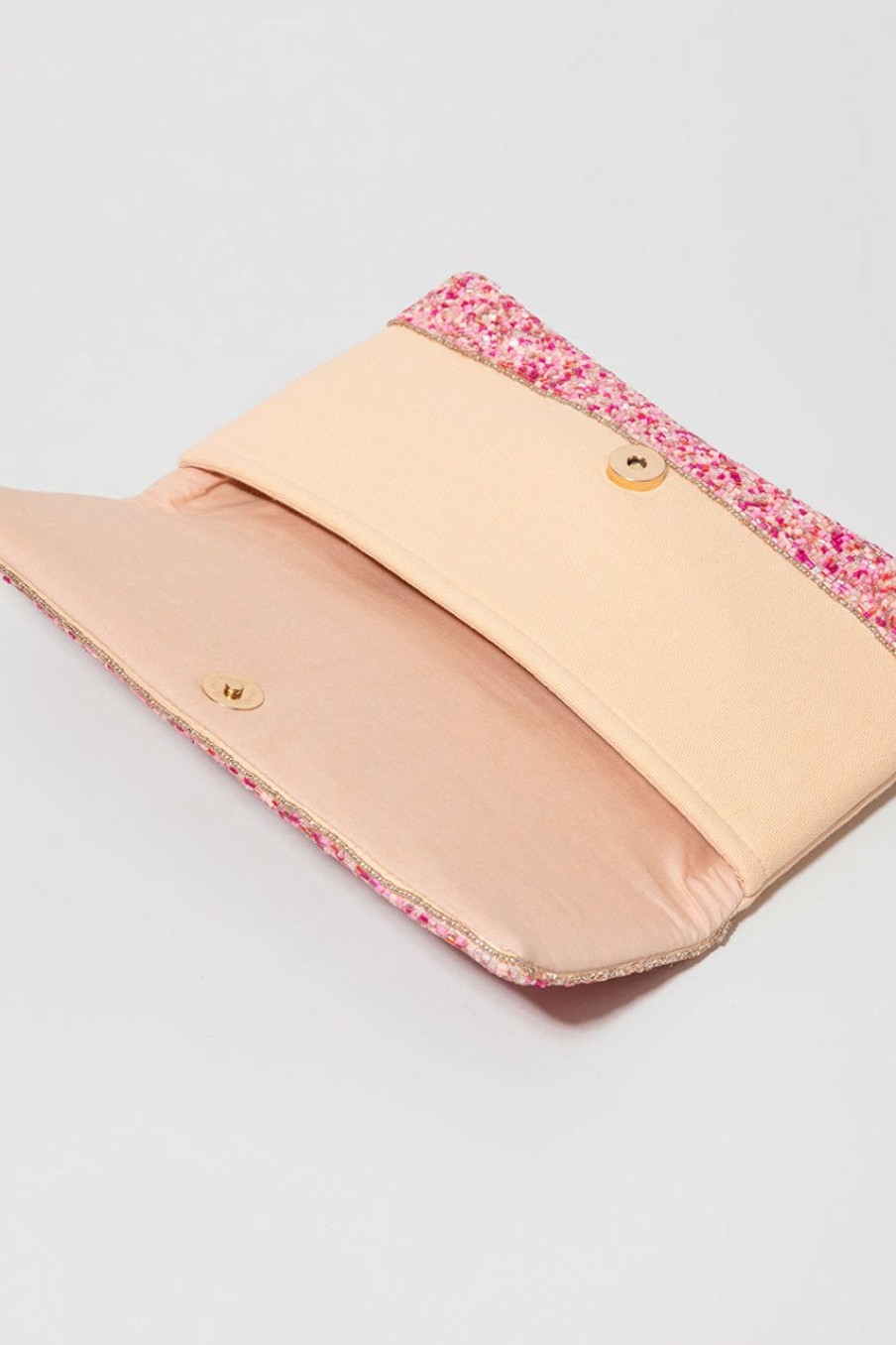 Francesca's Rose All Day Beaded Clutch Pink Bags & Wallets