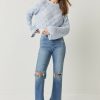 Francesca's Palmer High Rise Ripped Jeans Medium Jeans