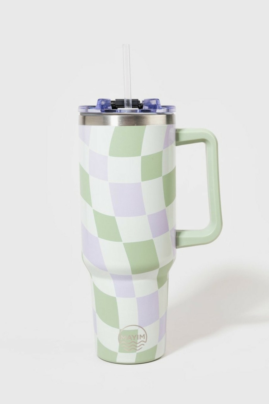 Francesca's Stainless Checkered Mug Multi Drinkware