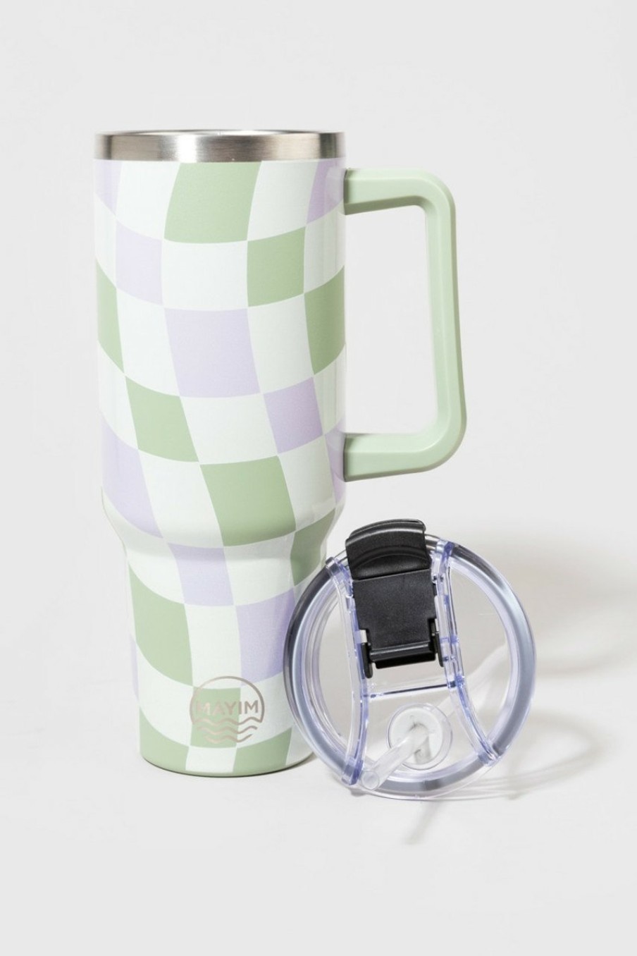 Francesca's Stainless Checkered Mug Multi Drinkware