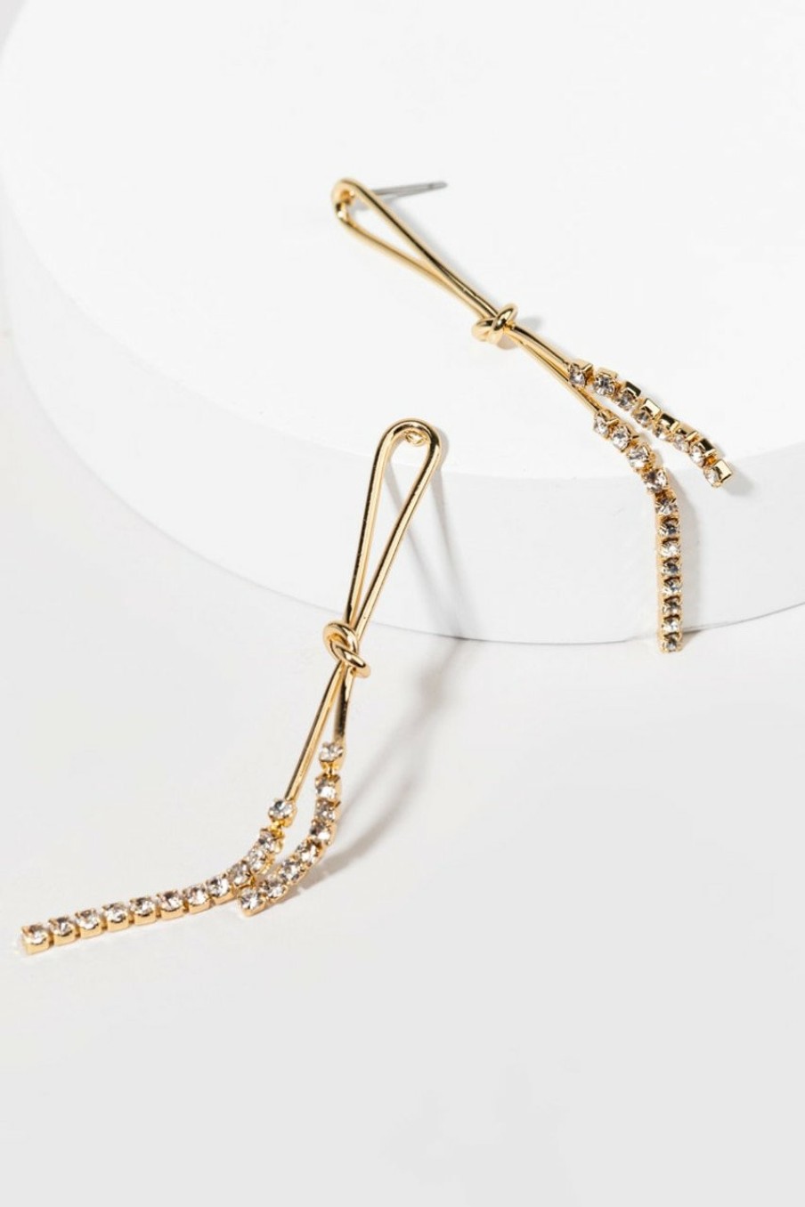 Francesca's Ronnie Linear Cupchain Earrings Gold Earrings