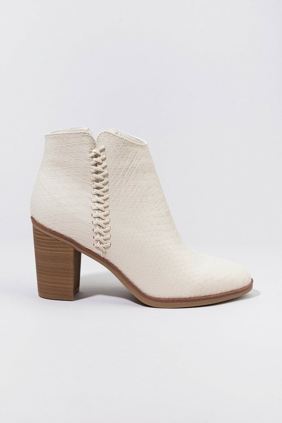 Francesca's Mia Dusky Whipstitch Boots Ivory Boots