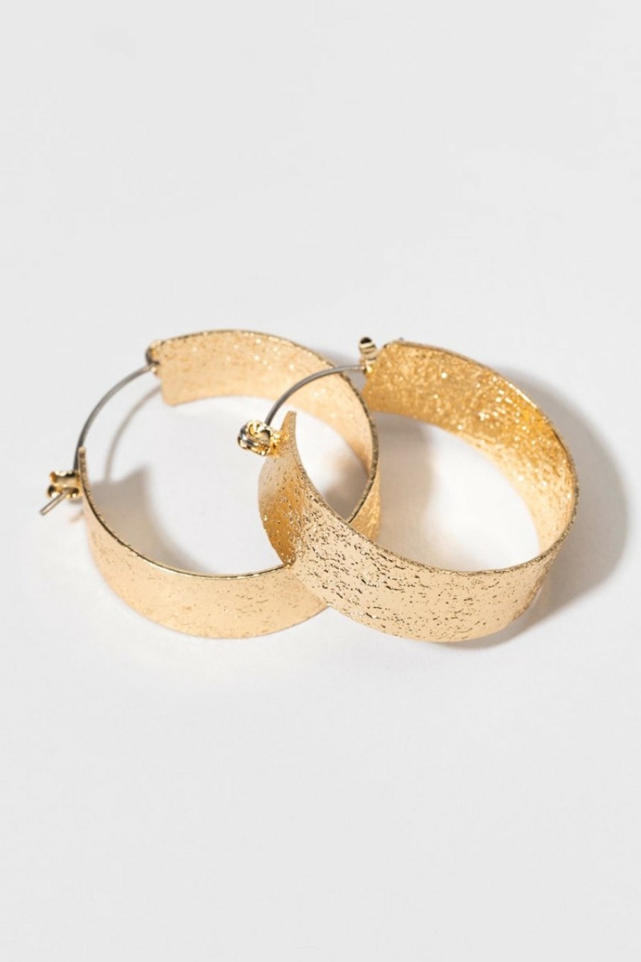 Francesca's Belle Textured Hoop Earrings Gold Earrings