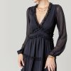 Francesca's Ella Ruffle Mini Dress Black Dresses