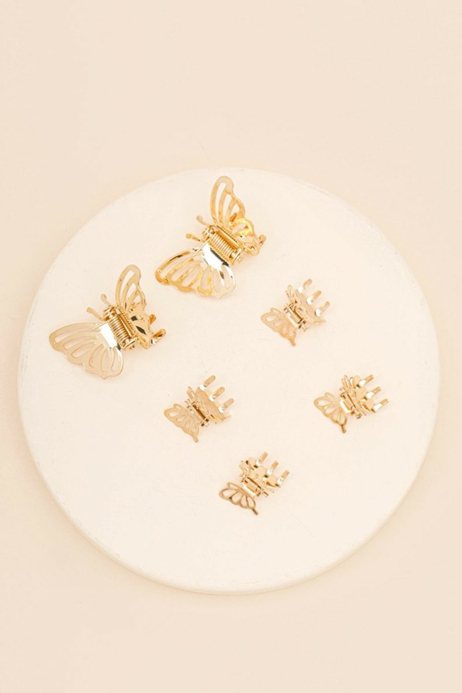 Francesca's Melanie Butterfly Clip Set Gold Hair