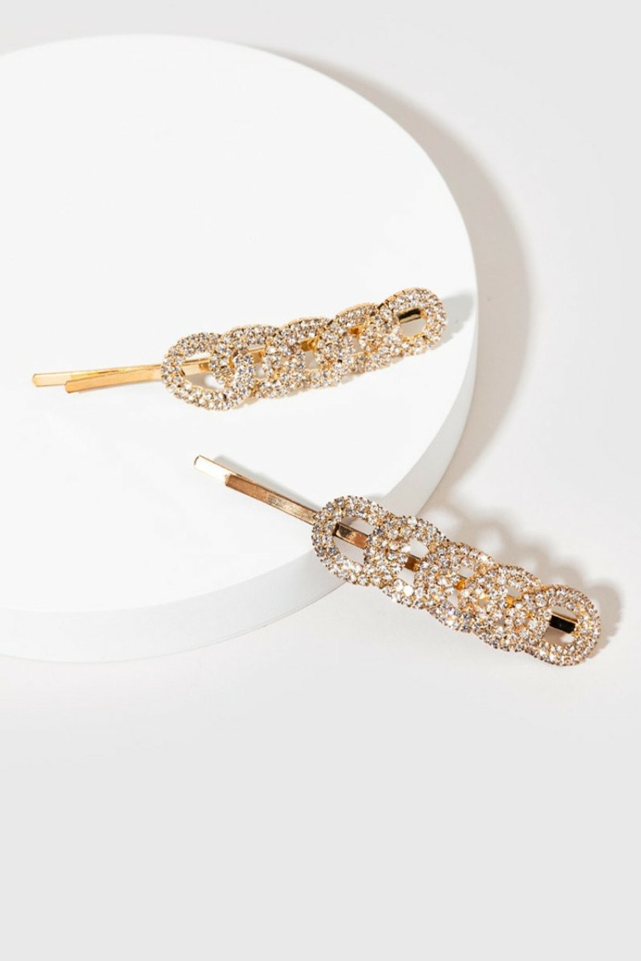 Francesca's Karol Rhinestone Bobby Pins Gold Hair