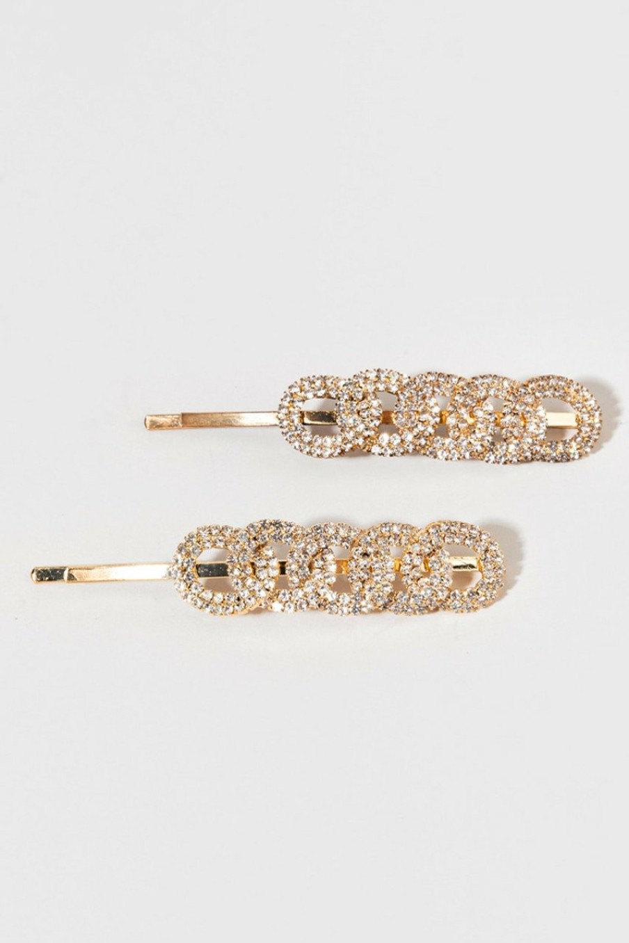 Francesca's Karol Rhinestone Bobby Pins Gold Hair