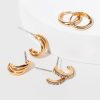 Francesca's Carissa En Hoop Earring Set Gold Earrings