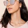 Francesca's Evelyn Classic Cat Eye Sunglasses Pearl Sunglasses