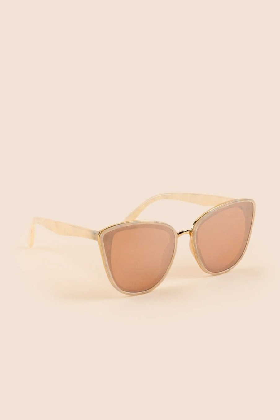 Francesca's Evelyn Classic Cat Eye Sunglasses Pearl Sunglasses