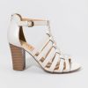 Francesca's Xoxo Baxter Caged Stacked Heels Multi Color Ivory Heels