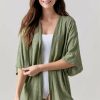 Francesca's Terri Pointelle Solid Cover Up Sage Green Swim Cover Ups