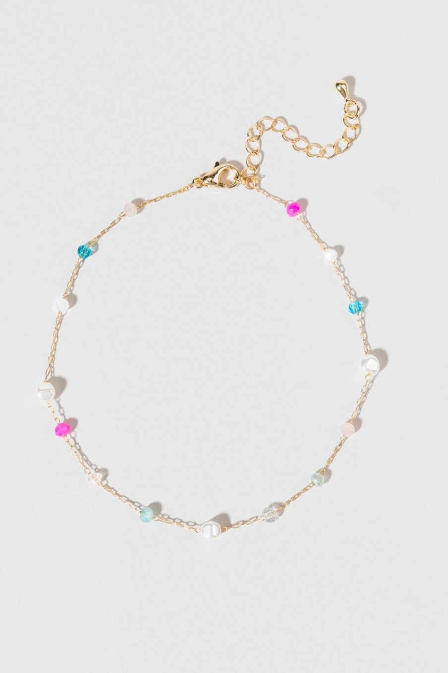 Francesca's Geneva Seed Bead Station Gold Anklet Multi Anklets