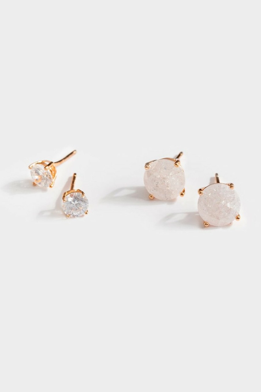 Francesca's Julianne Cubic Zirconia Stud Set Rose Gold Earrings