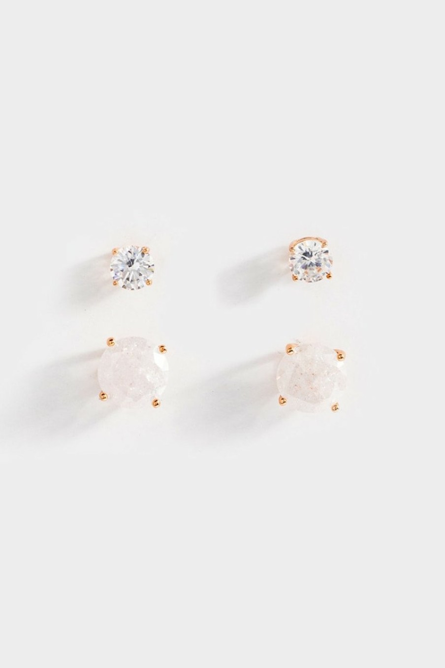 Francesca's Julianne Cubic Zirconia Stud Set Rose Gold Earrings