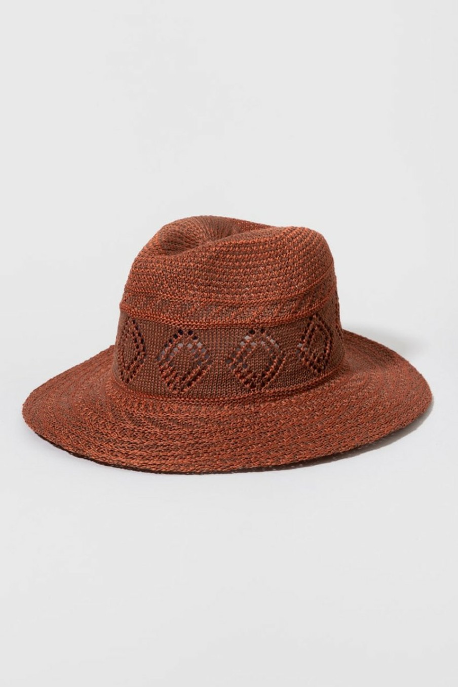 Francesca's Amanda Packable Panama Hat Brown Hats